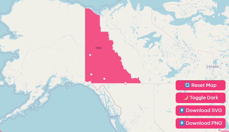 Interactive Yukon Canada Map with Cities